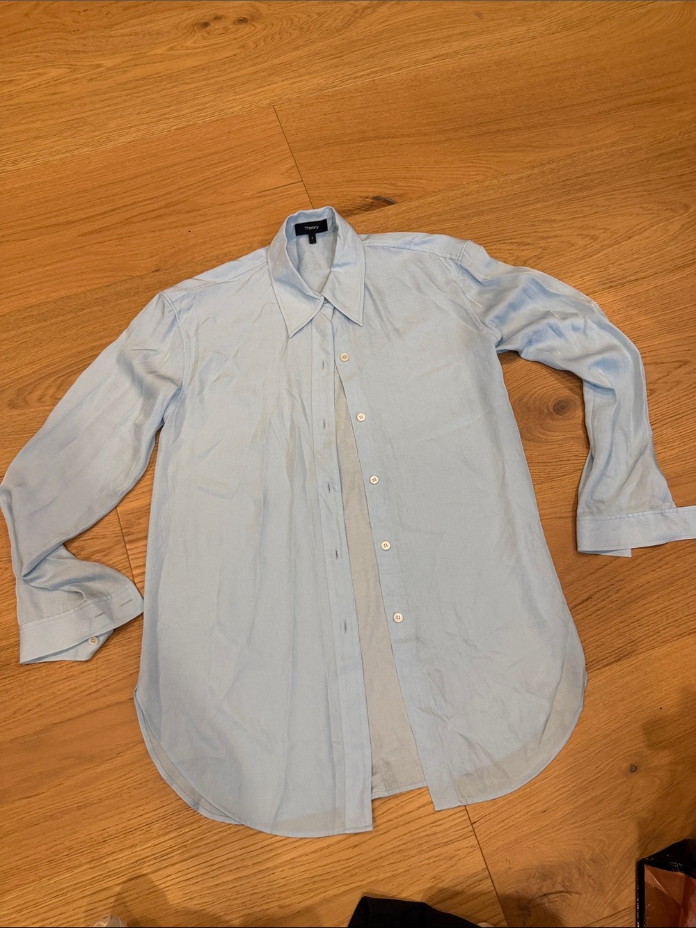 Women’s Light Blue
button down Dress Shirt - Theory